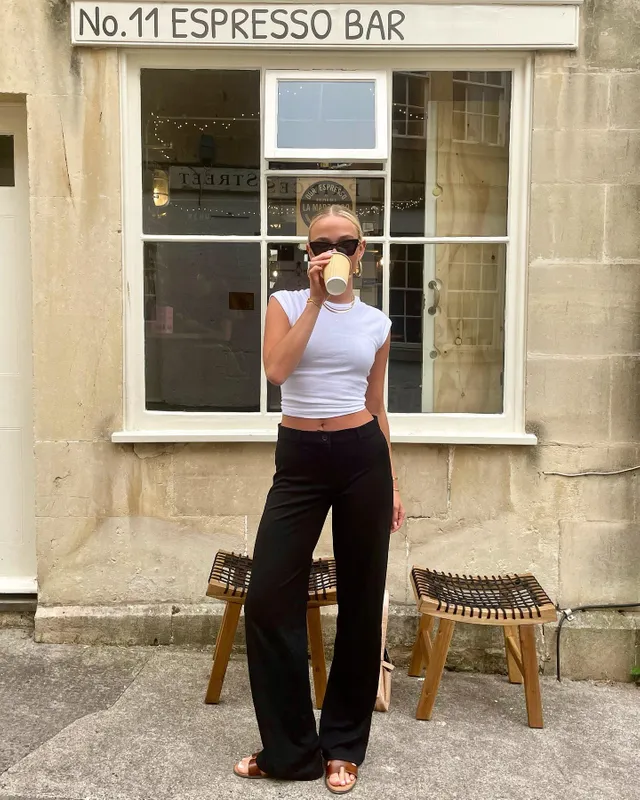 Buy Nelly Low Waist Straight Leg Pants - Black | Nelly.com