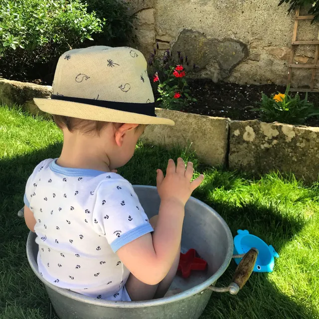 Chapeau De Paille Bebe Garcon Motifs Fantaisie Naturel Vertbaudet