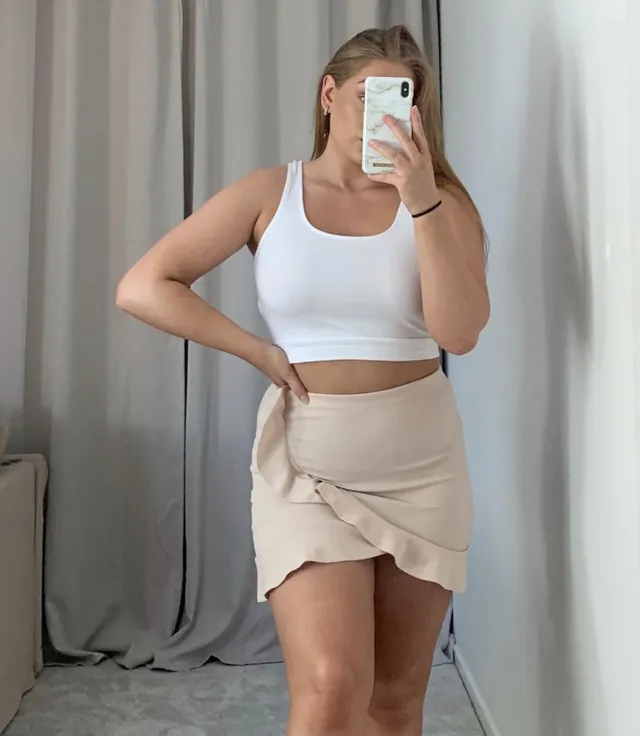 Buy Nelly Frill Mini Skirt - Beige | Nelly.com