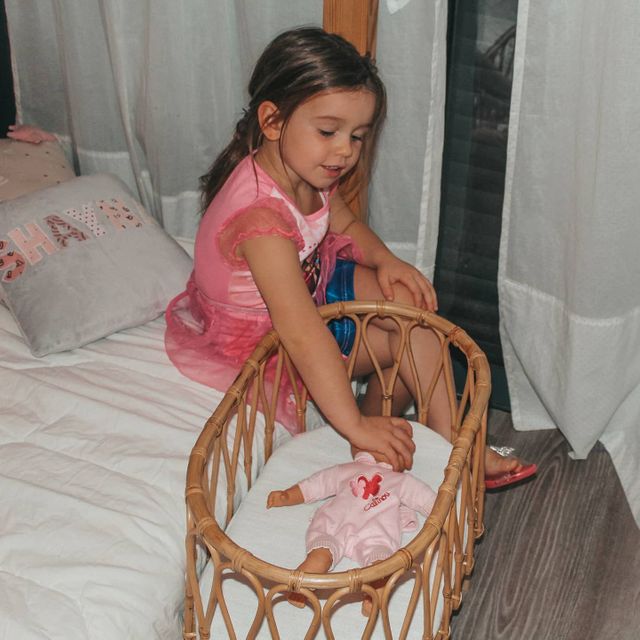 Lit Poupon En Rotin Beige Vertbaudet