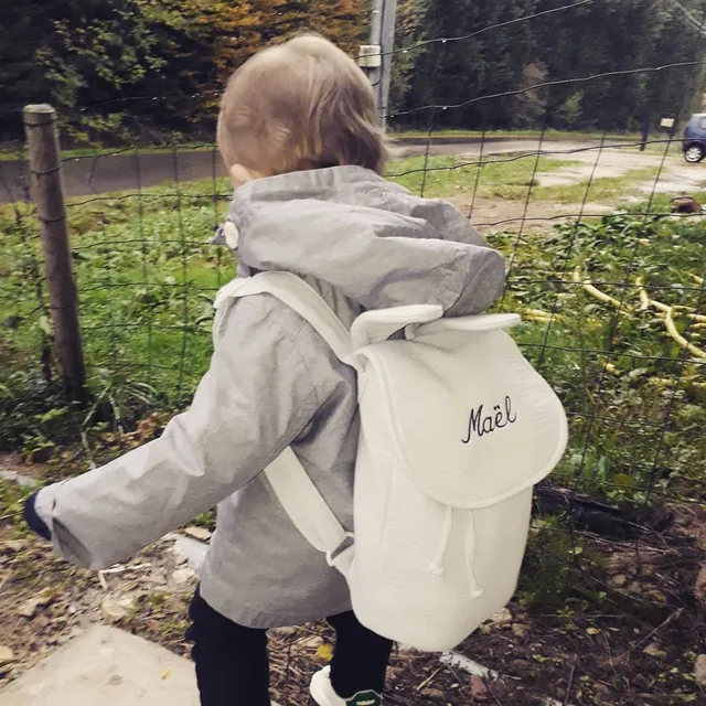 Sac A Dos Personnalisable En Gaze De Coton Bleu Vertbaudet