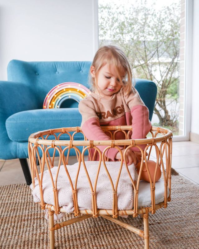 Lit Poupon En Rotin Beige Vertbaudet