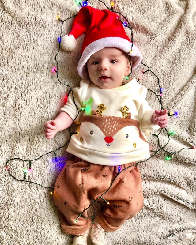 Ensemble De Noel Bebe Garcon T Shirt Pantalon Chaussettes Moka Vertbaudet