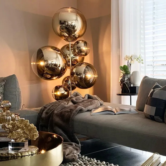 Tom Dixon Official Mirror Ball Stand Chandelier Gold