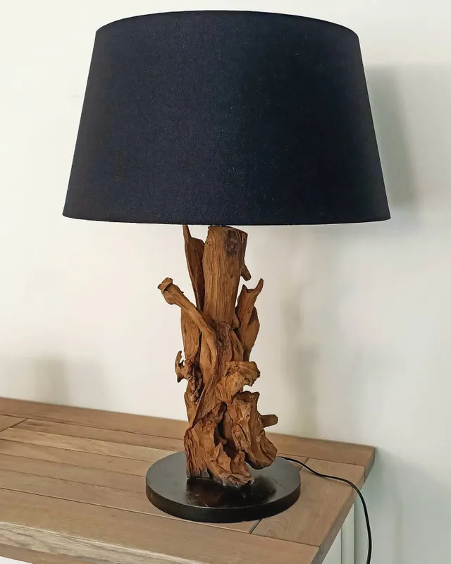Voet tafellamp Jakarta - bruin Ø25x50 cm | Leen Bakker