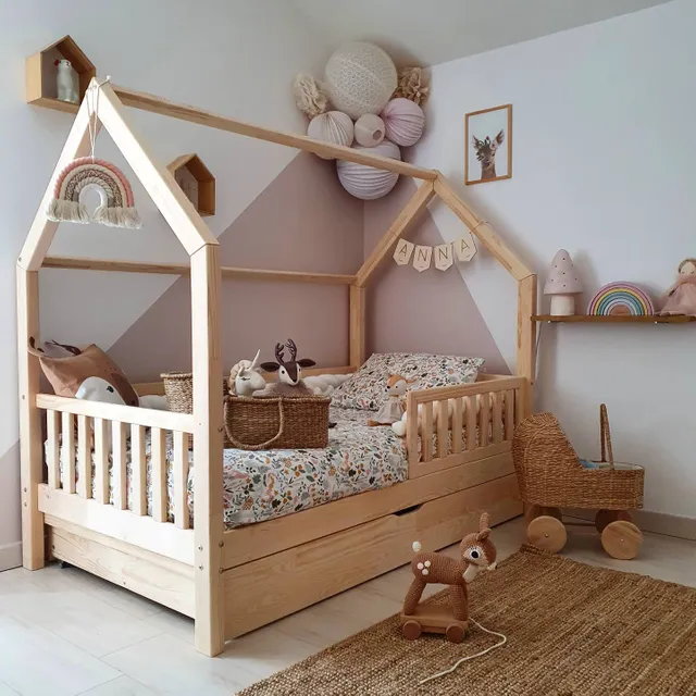 Housse De Couette En Coton Foret Enchantee Blanc Imprime Dos Pois Caram Maison
