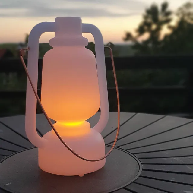 Lampada da tavolo effetto fiamma bianca 22 cm - Storm Mini