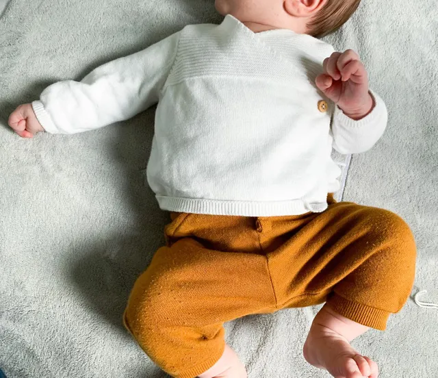 Brassiere Bebe Naissance En Tricot De Coton Bio Oeko Tex Ecru Vertbaudet