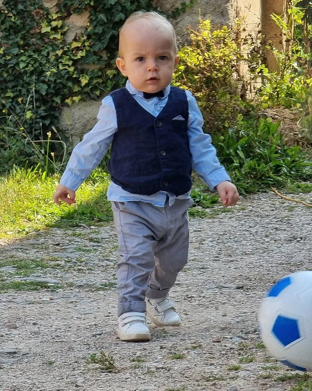 Ensemble Bebe Garcon Ceremonie Gilet Chemise Noeud Papillon Pantalon Encre Vertbaudet