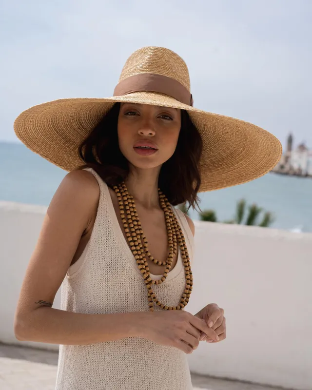 brown beach hat