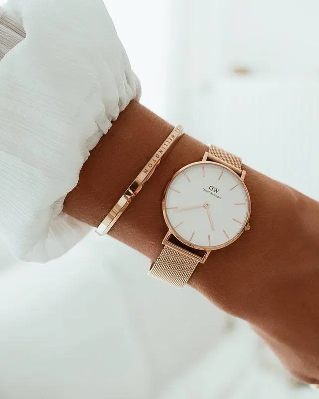 Syge person Hæl Faret vild Petite Melrose - Rosé gold watch with white dial 36mm | DW